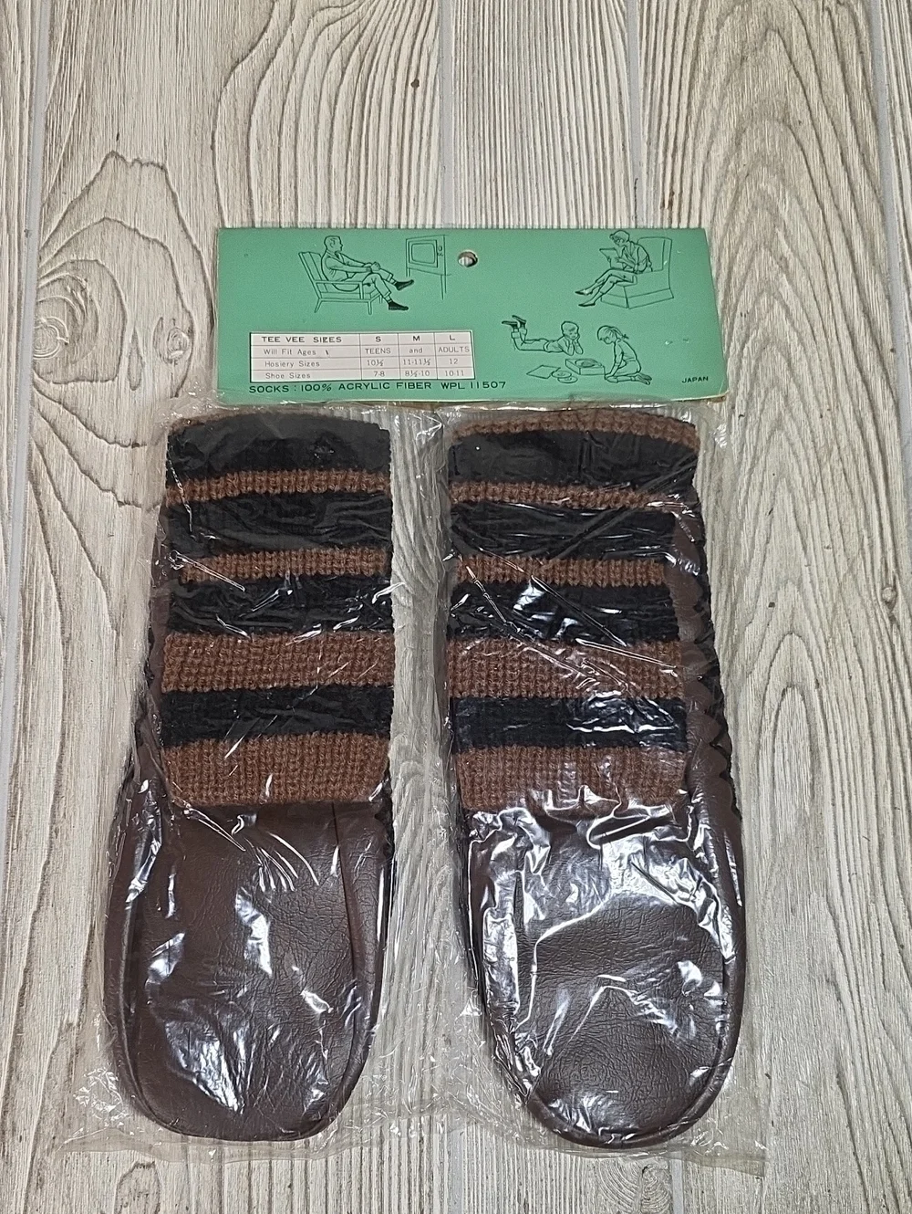Vintage 1960s TeeVee Mox Slipper Socks Mens Size Small NEW